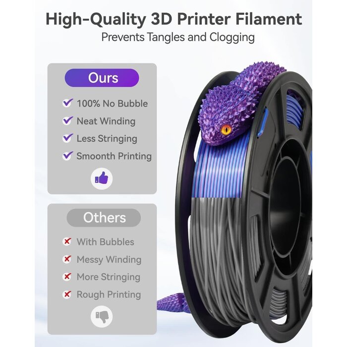 EPELAY-SILK-PLA-GRN-RED - Epelay Silk PLA Green and Rose Red, 3D Printer Filament Bundle, Dual Color, 250g Per Spool, 1.75mm 3D Printing Filament, Dual-Color Silk Finish, Neatly Wound, Fits Most FDM 3D Printers