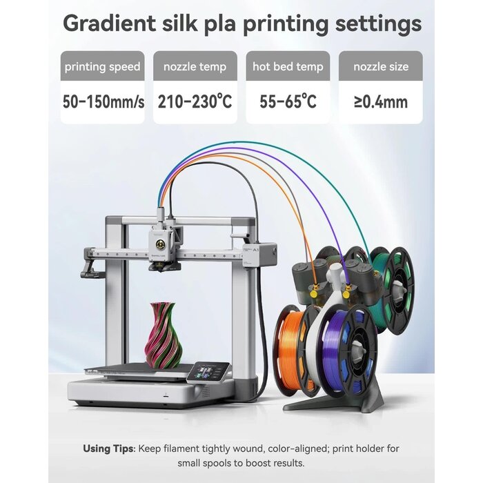 EPELAY-SILK-PLA-GRN-RED - Epelay Silk PLA Green and Rose Red, 3D Printer Filament Bundle, Dual Color, 250g Per Spool, 1.75mm 3D Printing Filament, Dual-Color Silk Finish, Neatly Wound, Fits Most FDM 3D Printers
