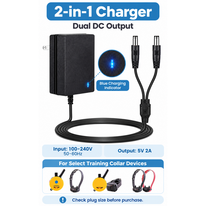YP05S - YEAOI E Collar Charger for Mini Educator 300 400 ET-300 ET-400 Training Collars