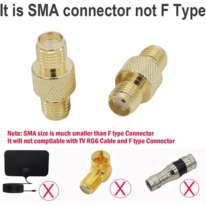 SMAF-FF - exgoofit SMA Connector FPV Antennas Radio Adapter SMA Female to Female Barrel Adapter Antenna Jack Adapter SMA to SMA Coupler Adapter for Antennas Wireless LAN Devices Coaxial Cable