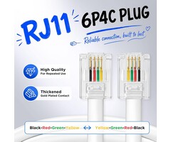 Uvital White Phone Line Cord (25ft)