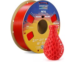 OVPL-PETG-RED - OVERTURE Red High Speed PETG Filament 1.75mm, 1kg Red Neatly Wound & Clog-Free, 1kg (2.2lbs) Rapid PETG, Dimensional Accuracy +/- 0.02mm, Fit Most FDM Printers (Red)