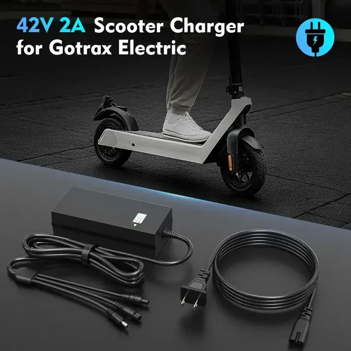 HK-42-2000 - EVAPLUS 42V 2A Electric Scooter Charger for 36V Lithium Battery, SGS Safe Fast Charger with 3 Types of Connectors, Compatible with Pocket Mod Sports Mod, Replacement Electric Scooter Charger