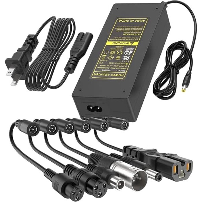 B-4200200 - BOEEA ETL Certified 42V 2A Electric Scooter Charger, 7-in-1 Universal Charger Replacement for 36V 10S Lithium Battery, Compatible with Razor Gotrax Xiaomi Jetson Ninebot Hoverboard & E-Bike