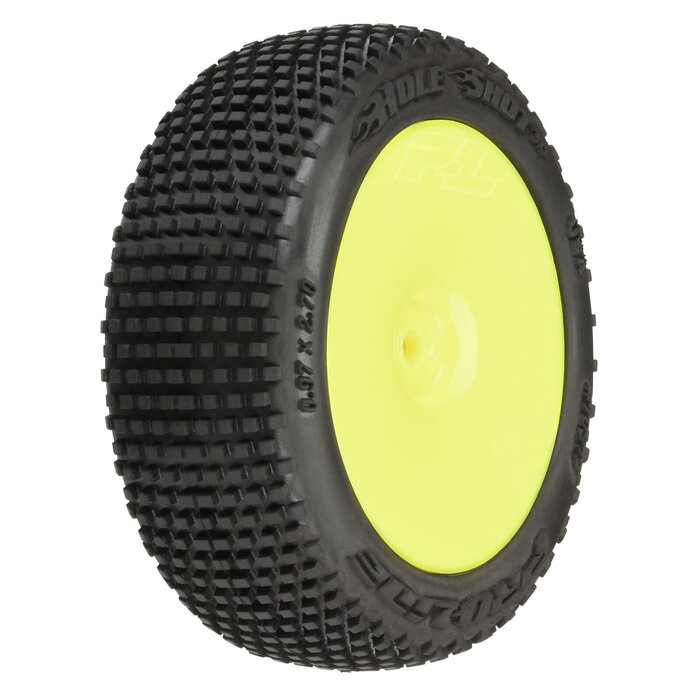 Pro-Line Racing PRO1031712 - Pro-Line Racing 1/14 Hole Shot 3.0 F/R Tire MTD 12mm Yellow Velocity (4) Typhon GROM