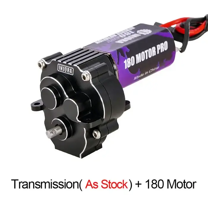 INJORA Complete Transmission with 180 Brushed Motor for 1/18 TRX4M (Option: Black Transmission(As stock)+180 Motor)