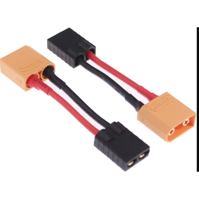F/TRX-M/XT90 - rflaueo Female TRX to Male XT90 RC Connector Adapter with 14awg 2in Wire (E42-4)