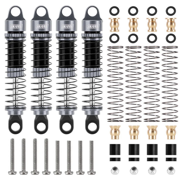 INJORA ASC18-09GL-4 - INJORA Gray 53mm Threaded Oil Shocks for 1/18 Redcat Ascent-18 HPI Venture18