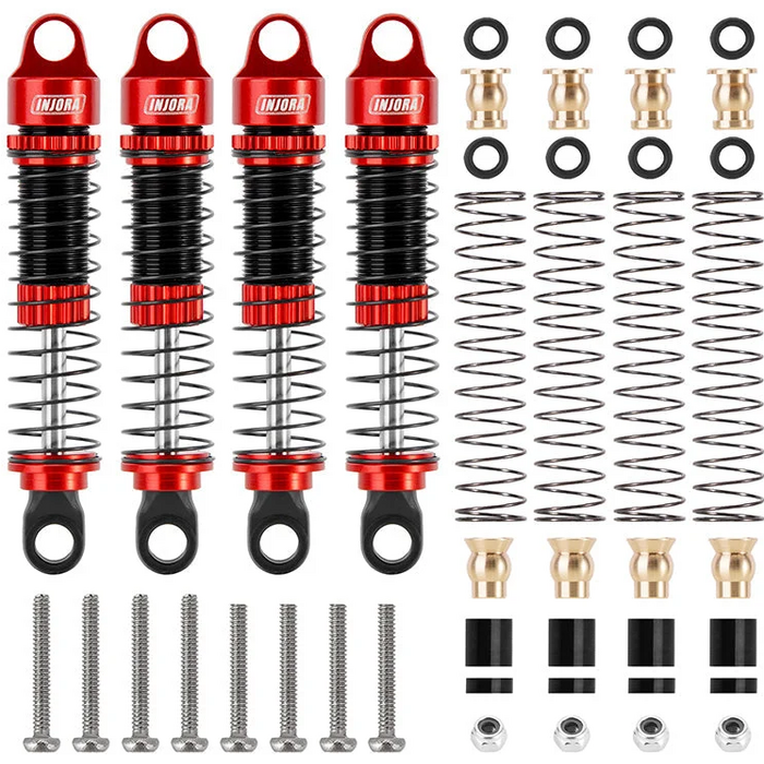 INJORA ASC18-09RD-4 - INJORA Red 53mm Threaded Oil Shocks for 1/18 Redcat Ascent-18 HPI Venture18
