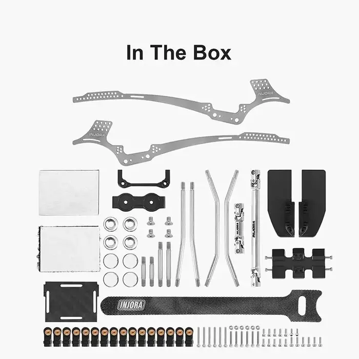 INJORA INC-24H - INJORA Rockover Titanium LCG Chassis Kit for 1/2476.95 SCX24, 156mm Wheelbase, 18° Skid Angle