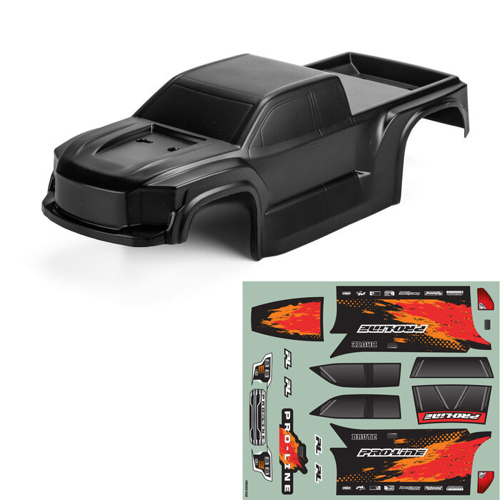 Pro-Line Racing PRO368120 - Pro-Line Racing 1/16 Limited Edition Pre-Cut/Pre-Painted Brute Truck Body, Matte Black: Traxxas Mini Maxx