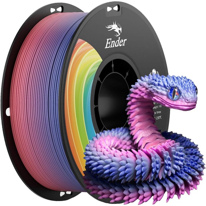 Creality CREALITY-PLA+-RNBW - Creality PLA+ 3D Printer Filament 1.75mm, Rainbow,1KG, 1-Pack