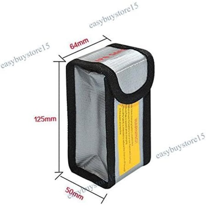 FBB125-02 - sccsport Lipo Battery Fireproof Explosion Proof Bag Storage Guard Safe Pouch 125 x 64 x 50mm