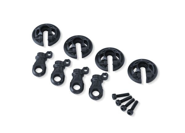 Traxxas 8459-SLGRY - Slate Gray Captured Lower Spring Retainers (4)