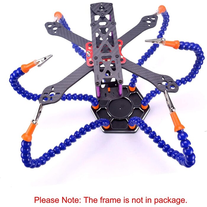 SPIDER-HANDS - YoungRC Soldering Station with 6 Flexible Soldering Helping Hand Arms Soldering Tool for DIY Soldering, Assembly, Repair, Modeling, Hobby