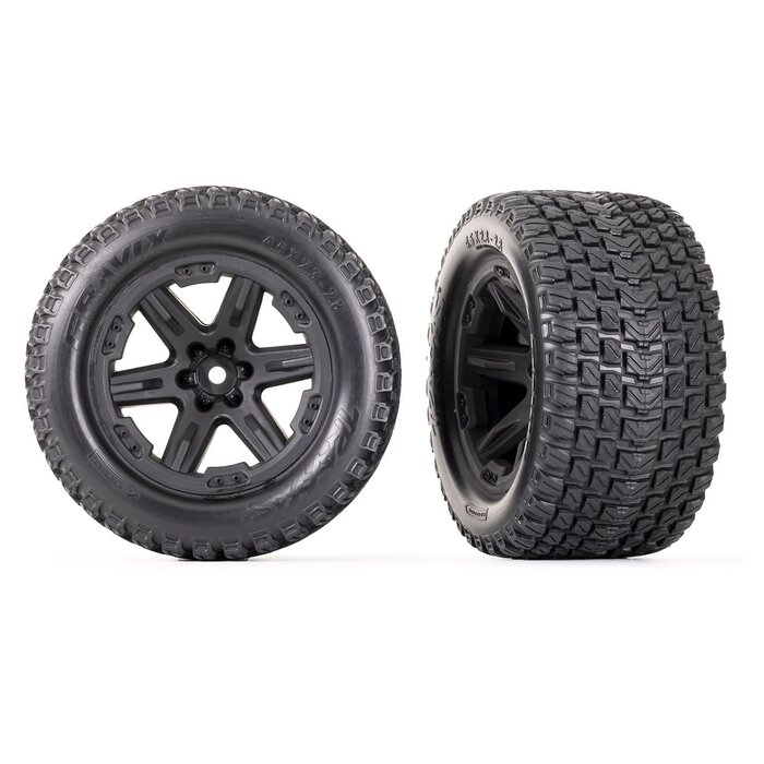Traxxas 6764 - RXT 2.8" Black Wheels & Gravix Tires (2)
