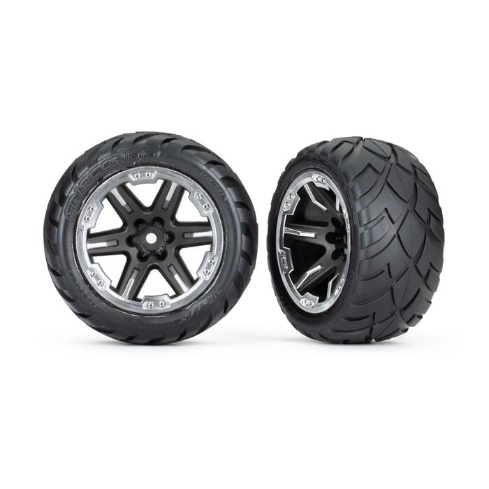 Traxxas 6775X - RXT 2.8" Black & Chrome Wheels & Anaconda Tires (2)