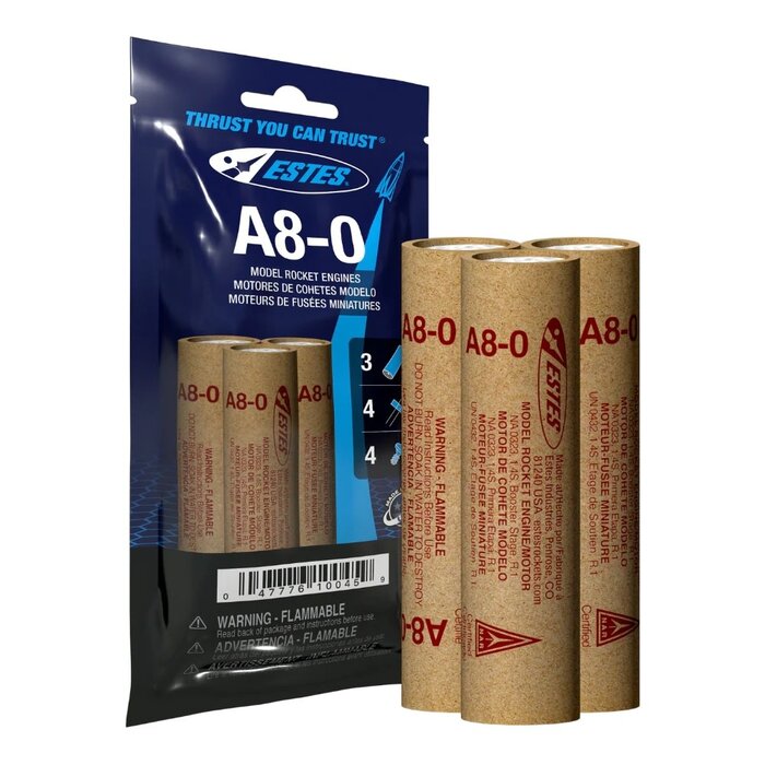 Estes Rockets EST10045 - A8-0 Model Rocket Engines, (3pk)
