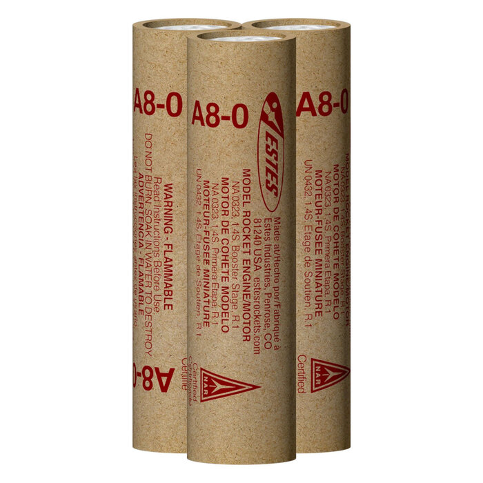 Estes Rockets EST10045 - A8-0 Model Rocket Engines, (3pk)