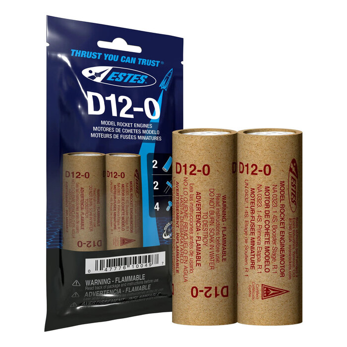 Estes Rockets EST10049 - D12-0 Model Rocket Engines, (2pk)