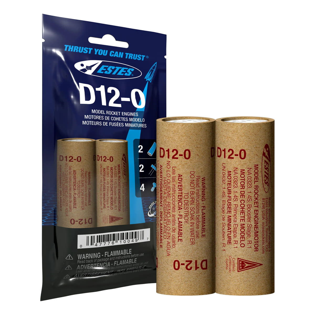 Estes Rockets EST10049 - D12-0 Model Rocket Engines, (2pk)