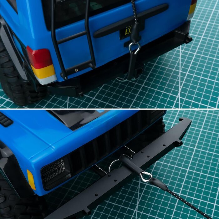10023JGG - JGGZONE 1/10 RC Crawler Kinetic Winch Strap Elastic Force Escape Rope with Rescue Trailer Hook 20 Inch RC Tow Truck Escape Rope for Axial SCX10 TRX4 Upgrade Parts