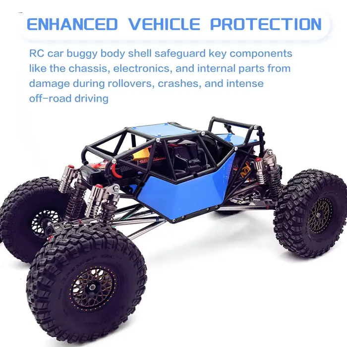 INJORA SCX10-06BL - Injora Nylon Rock Buggy Body for 1/10 SCX10 II UTB10 Capra, Blue