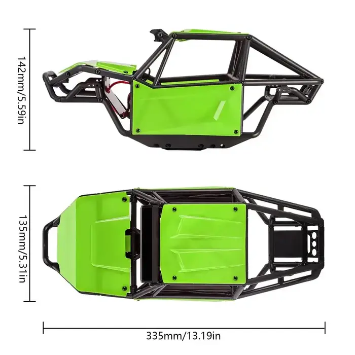 INJORA SCX10-06GN - Injora Nylon Rock Buggy Body for 1/10 SCX10 II UTB10 Capra, Green