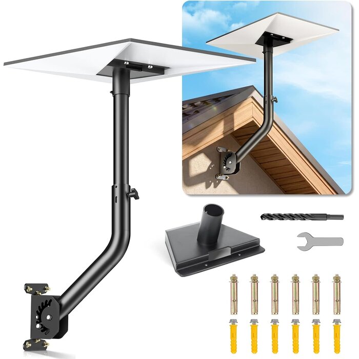 ZJ-A02 - BEIDUONA Adjustable Mount for Starlink Standard Gen 3 (4/4X/V3), Roof & Wall Mounting Kit with 30-Inch Extension Tube, No-Disassembly Angle & Height Adjustment Satellite Finders (Black)