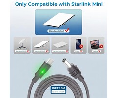 SL-TYPE/C-16ft - Pywenlo Starlink Mini Cable 16.4FT, USB-C to DC Power Cable, Compatible with Power Bank 100W and PD Source Charger, 18AWG Waterproof Power Cord