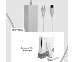 WN-AC-PWR - TNP Wii Power Cord, Replacement AC Adapter for Nintendo Wii, 12V 3.7A Wii Console Power Supply with Us Plug, 100-245V Ac Input and 12V 3.7A Dc Output; Compact for Home or Travel