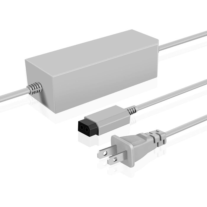 WN-AC-PWR - TNP Wii Power Cord, Replacement AC Adapter for Nintendo Wii, 12V 3.7A Wii Console Power Supply with Us Plug, 100-245V Ac Input and 12V 3.7A Dc Output; Compact for Home or Travel
