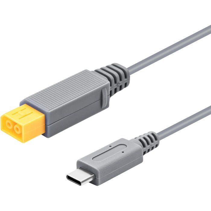 WiiU-PWR-6FT - Wigearss 6.5Ft (2M) Wii U to USB-C Power Cable, Works with a 35w-65w Power Adapter-Gray (Does not Include The Power Adapter/not Compatible with Wii)
