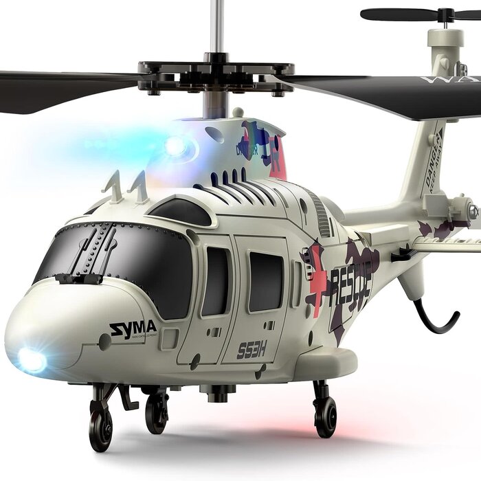 Syma S53H - SYMA S53H Rescue Transport RC Helicopter for Kids, Stable Hover and Safety System One-key Takeoff, Altitude Hold, Blocked-blade Protection, Low-battery Alerts and 2.4GHz Control