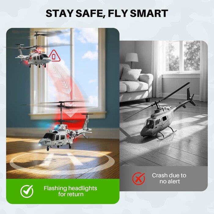 Syma S53H - SYMA S53H Rescue Transport RC Helicopter for Kids, Stable Hover and Safety System One-key Takeoff, Altitude Hold, Blocked-blade Protection, Low-battery Alerts and 2.4GHz Control