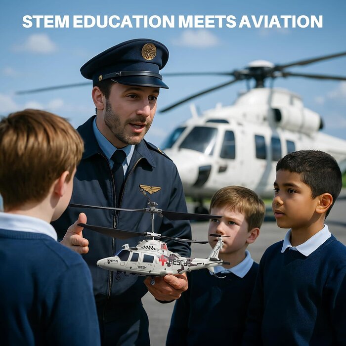 Syma S53H - SYMA S53H Rescue Transport RC Helicopter for Kids, Stable Hover and Safety System One-key Takeoff, Altitude Hold, Blocked-blade Protection, Low-battery Alerts and 2.4GHz Control