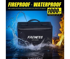 ‎LSB-BLK - FIREWESS Lipo Safe Bag Fireproof, 6.7x4.3x3.3in lithium battery bag fireproof and Explosionproof, Lipo Battery Storage Guard Safe Pouch for Charge and Storage