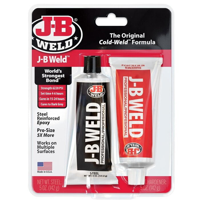 J-B-WELD-8281 - J-B Weld Professional Size Steel Reinforced Epoxy - Hardener and Steel Pack - 10 oz