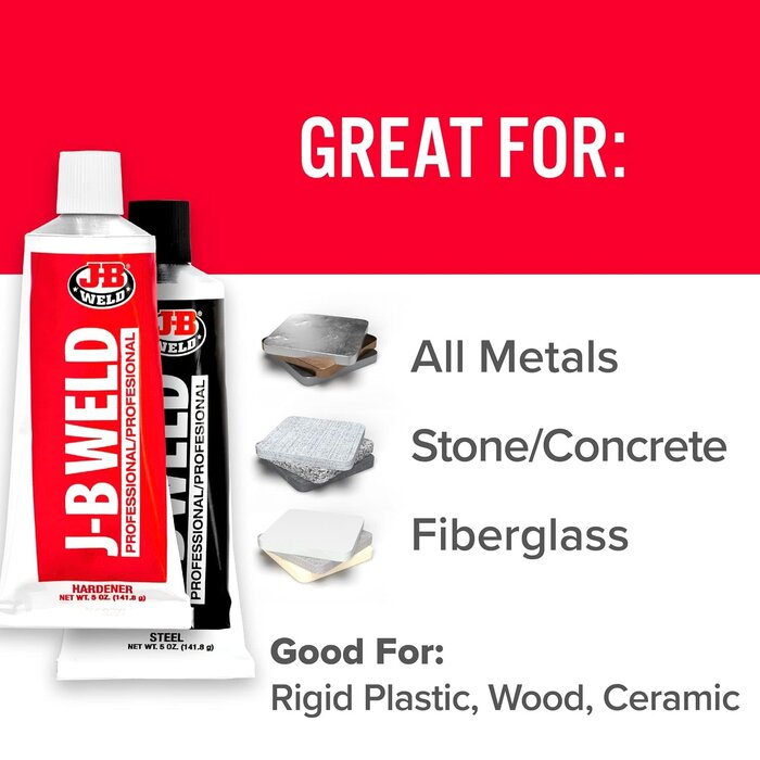 J-B-WELD-8281 - J-B Weld Professional Size Steel Reinforced Epoxy - Hardener and Steel Pack - 10 oz