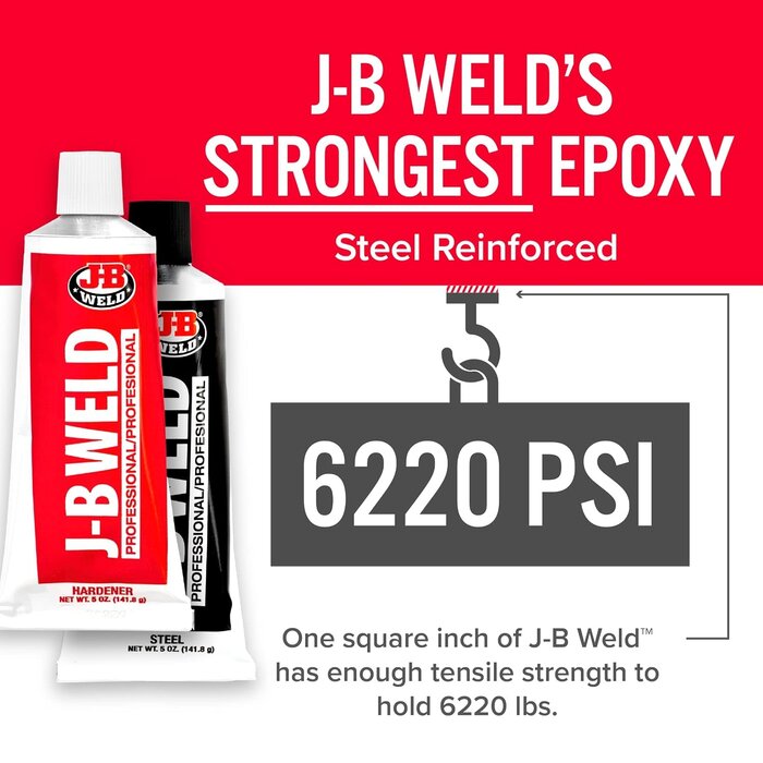 J-B-WELD-8281 - J-B Weld Professional Size Steel Reinforced Epoxy - Hardener and Steel Pack - 10 oz