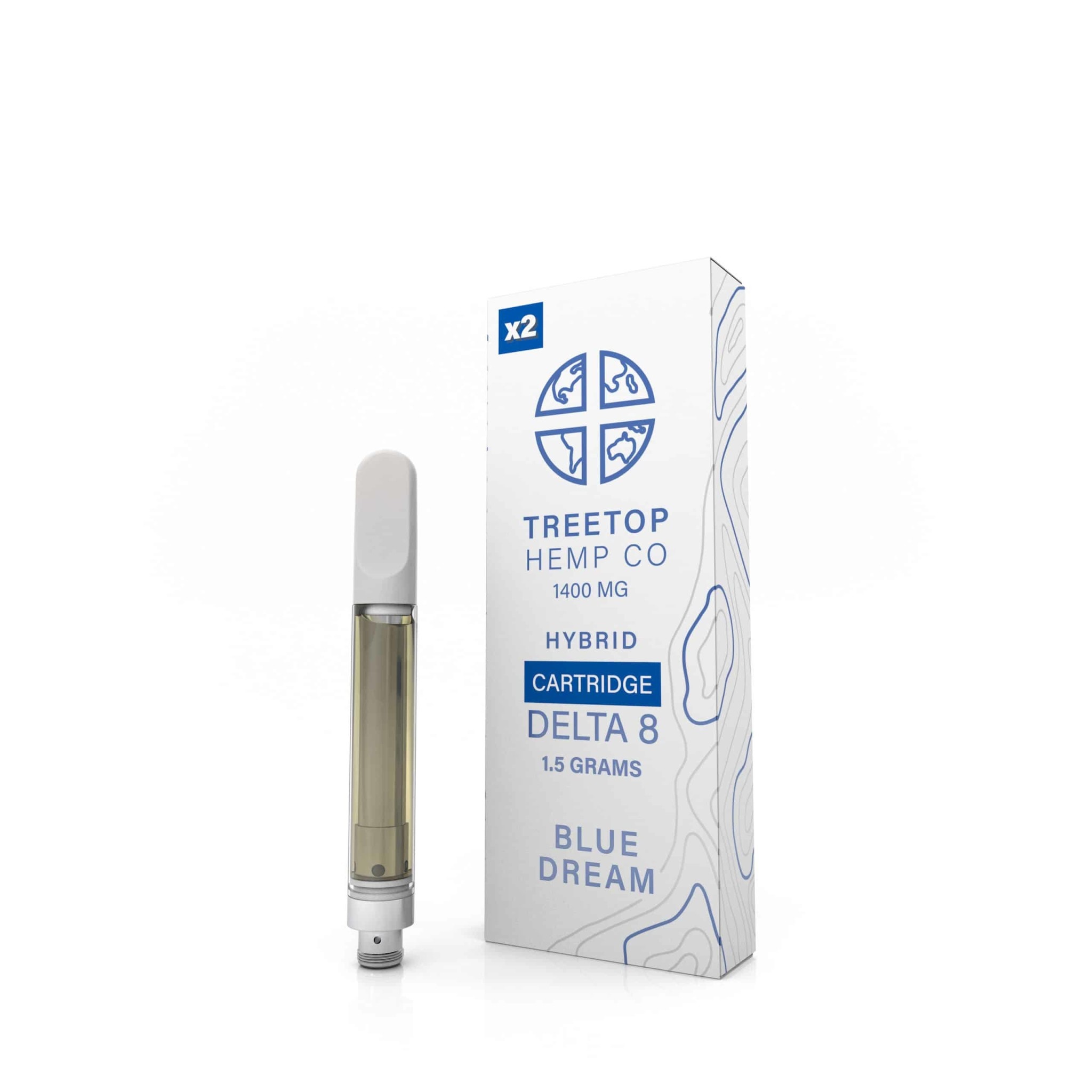 Treetop Hemp Co. TREETOP D8 Cart 1.5g 1400MG Blue Dream Box