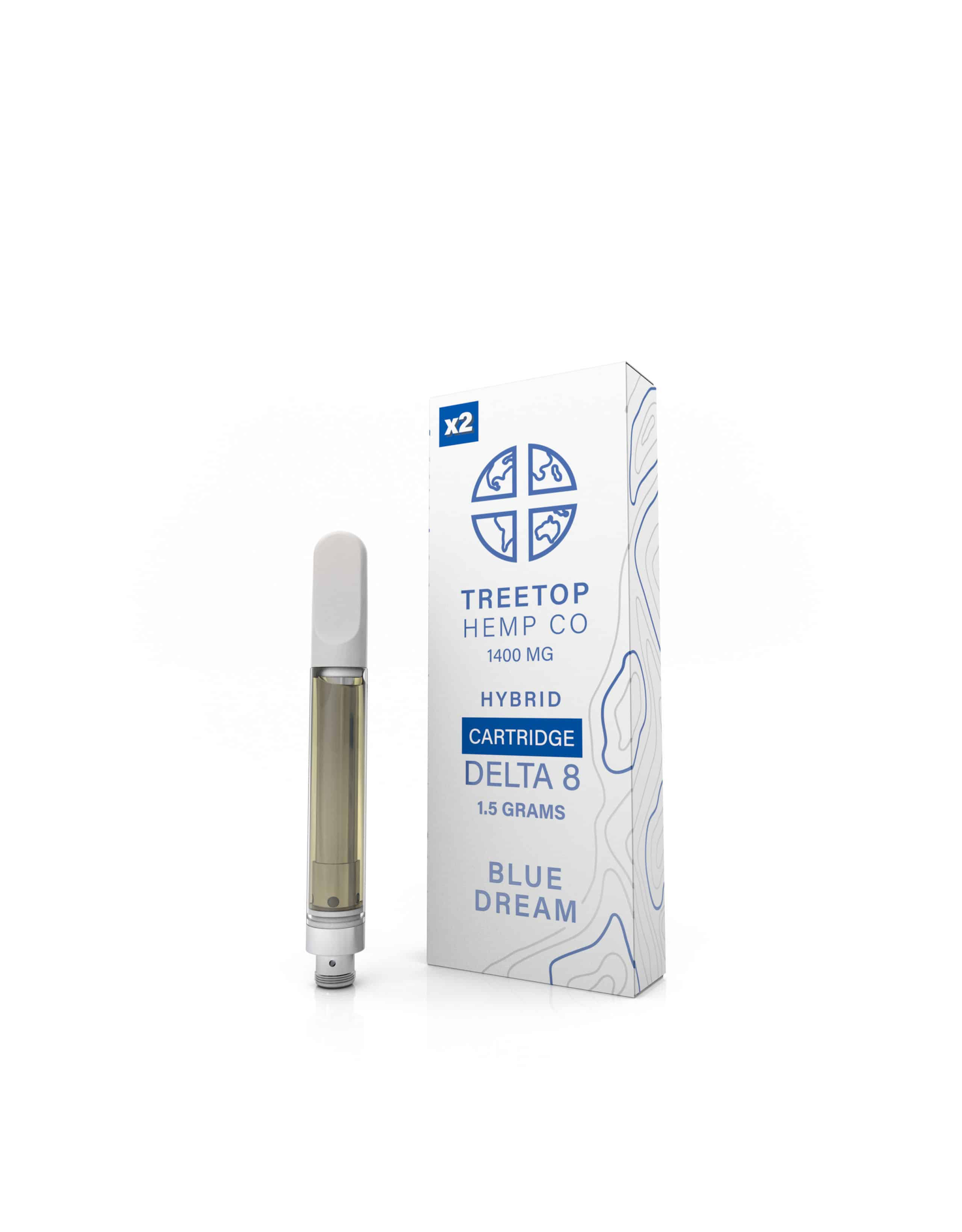 Treetop Hemp Co. TREETOP D8 Cart 1.5g 1400MG Blue Dream Box