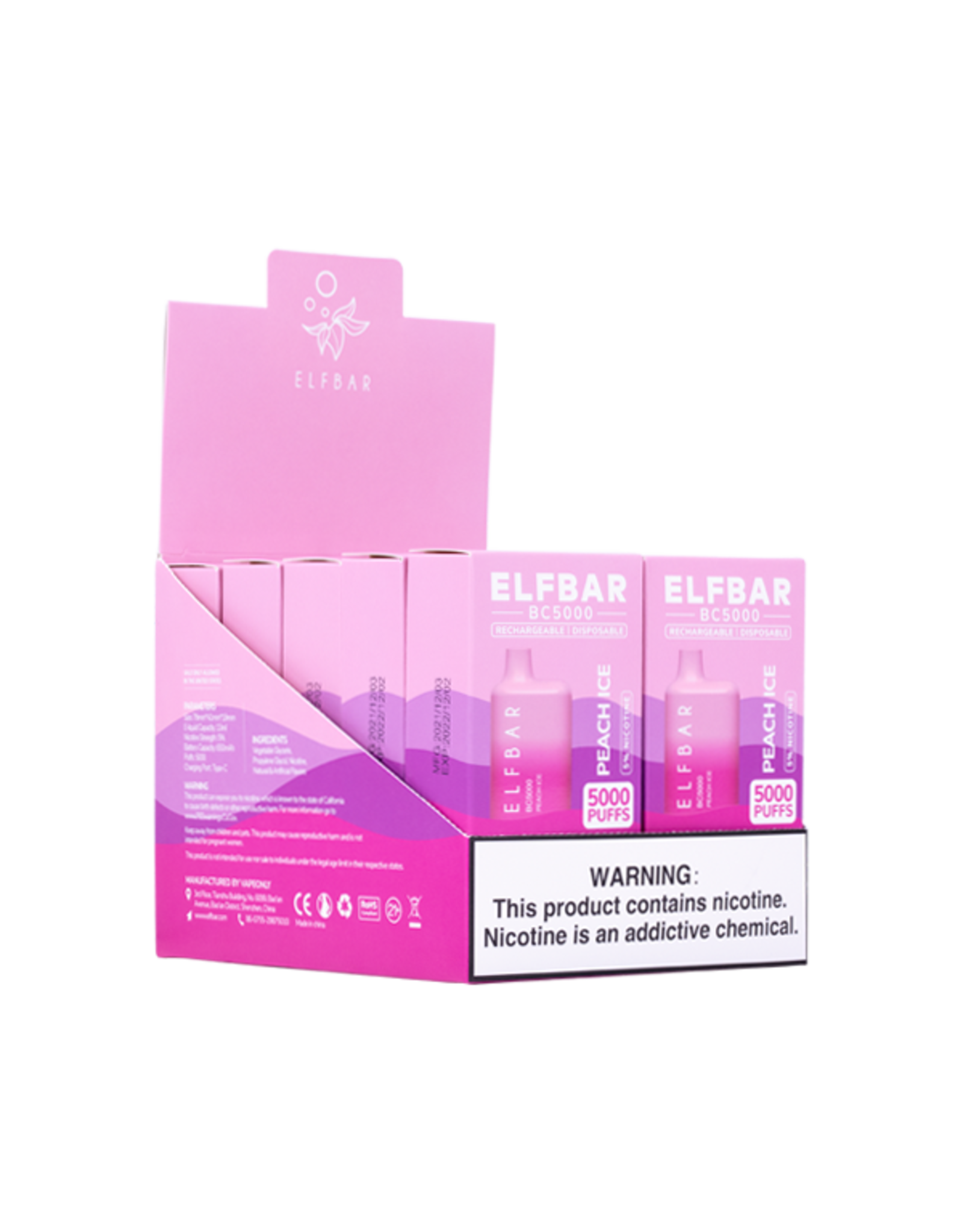 ELFBAR ELFBAR Summer Peach Ice 5000 Puffs 5% Box