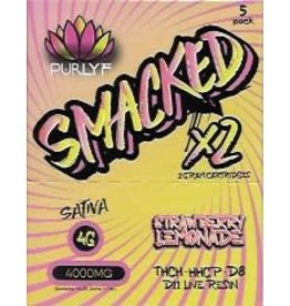 Purlyf Smacked 2x2g Cart THCH HHCP D8 D11 Live Resin Strawberry Lemonade Box