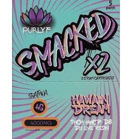 Purlyf Smacked 2x2g Cart THCH HHCP D8 D11 Live Resin Hawaiian Dream Box