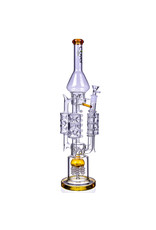 Clover Clover 10.5" Triple Recycler Glass Water Pipe Amber WPD232