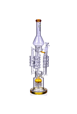 Clover Clover 10.5" Triple Recycler Glass Water Pipe Amber WPD232