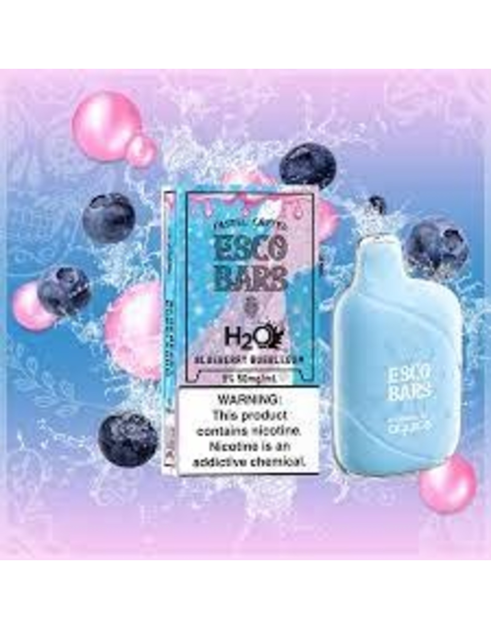 ESCO bars Esco Bar H2O 6000 Puffs Blueberry Bubblegum Box