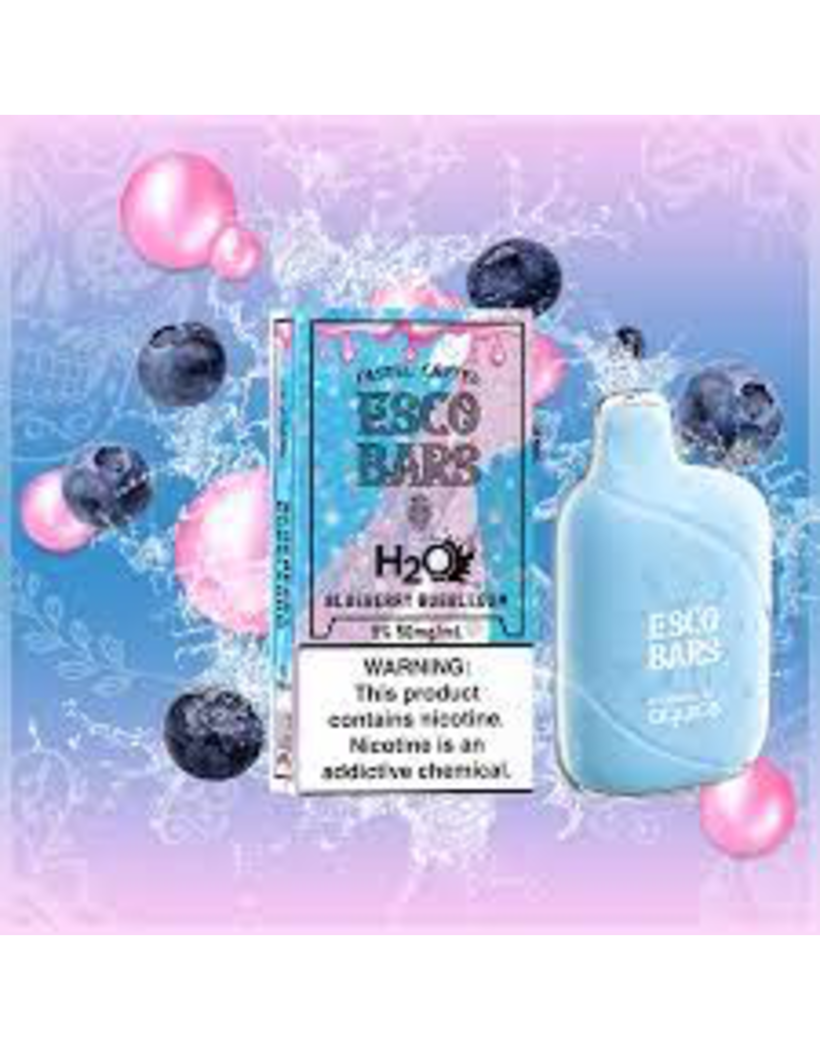 ESCO bars Esco Bar H2O 6000 Puffs Blueberry Bubblegum Box