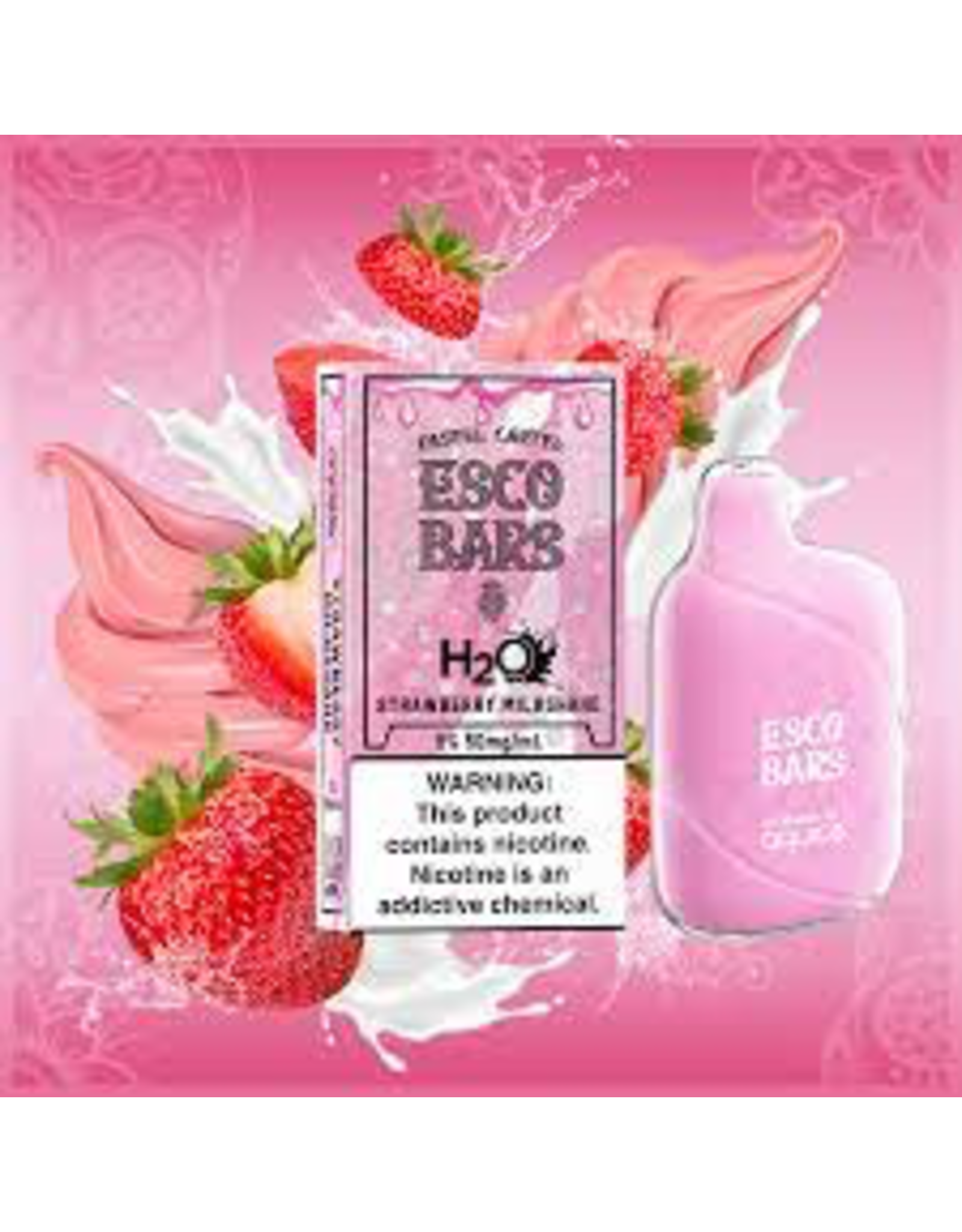 ESCO bars Esco Bar H2O 6000 Puffs Strawberry Milkshake Box